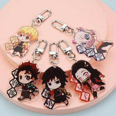 China Wholesale Eco-friendly Cute Plastic Clear Figure Demon Slayer Q Demon Slayer Acrylic Key Chain for sale