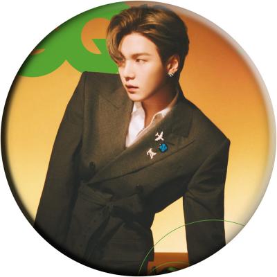 China New Arrival Kpop Bangtan Boys GQ KOREA Badge Hot Sale Europe Plastic Lapel Pin Button Badge for sale