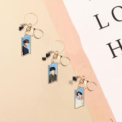 China Kpop Bangtan Hot Boys Fashion Acrylic Key Chain Key Ring Bag Accessories Decoration For Decoration/Gift/Souvenir Sale New Fans Gift for sale