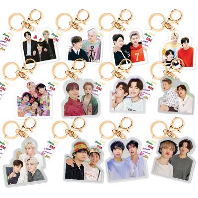 China Wholesale New Acrylic Decoration/Gift/Souvenir 1Pcs Kpop Bangtan Boys Key Chain Ring Cute Pendant Keyring Gifts Accessories Collection Key Chain for sale