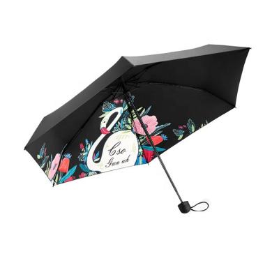 China Minimalist UV Protection Pocket Summer 5 Fold Mini Flower Umbrella for sale