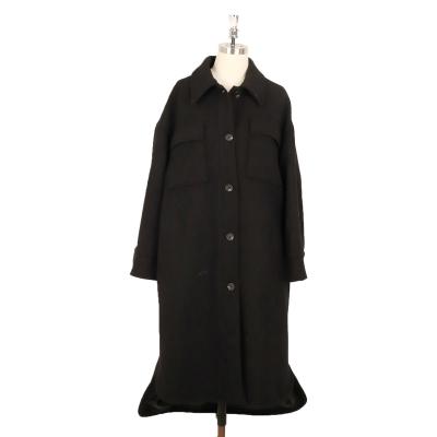 China Waterproof Alephan style women designer wool long trench coat black wool coats women for autumn and winter custom for sale