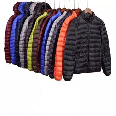 China QUICK DRY Alephan wholesale Outdoor Light Warm Duck Feather Custom Logo Nylon Hooded Winter Bubble Puff Filled Down Puffer Jackets for men for sale