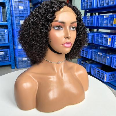 China Huixinhair Kinky Curly Curly Hair Free Space Indian Curly Lace Closure Human Hair 4*4 Lace Wigs for sale