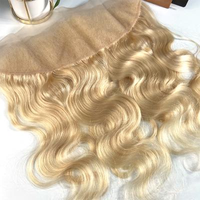 China Cheap Cuticle Virgin Silky 13x4 Lace Body Wave Mink Hair Frontal Closure Brazilian Peruvian Indian Straight Hair Extension 613 for sale