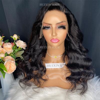 China Brazilian 100% Virgin Brazilian Human Hair Huixin Human Hair Body Wave 13x4 Raw Unprocessed HD Remy Lace Frontal Wig for sale