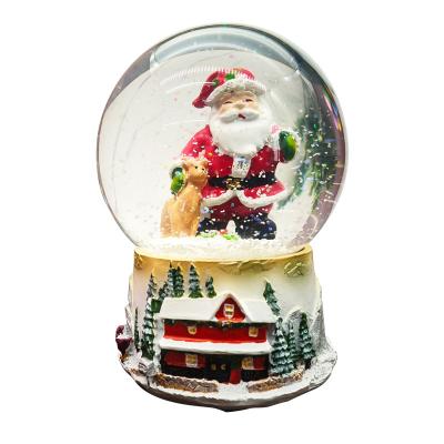 China Decration SYLWAN 2021 OEM Christmas Home Decorations Snowball Snow Globe Resin Ornament Hotel Souvenir Xmas Office Gifts For Kids for sale