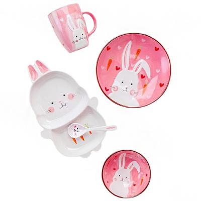 China SYLWAN OEM Unique Cute Animal Ceramic 3D Bowl Sets Cartoon Irregular Shaped Rice Tableware Kids Favor Gift For Women 2021 for sale