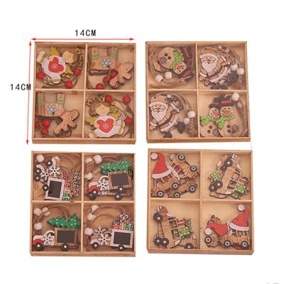 China SYLWAN 2022 Financial Institutions OEM Xmas Christmas Gifts Tree Home Decoration Xmas Gift Wood Set Luxury Hanging Decor Crafts for sale