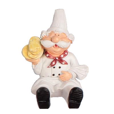 China Europe OEM SYLWAN Creative Cartoon Chef Phone Holder Desktop Resin Ornaments Socket Wall Mounted Holder Hangs Kitchen Bathroom Accessories for sale