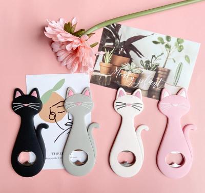 China Creative Cute Beverage Opener Fridge Cat Kitchen Tool Portable Beer Bottle Lid Viable Hot Selling Magnetic Drinking Opener for sale