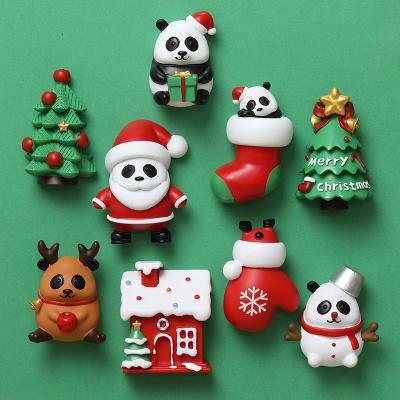 China Hot Selling Panda Christmas Gift Refrigerator Strong Kitchen Accessories Cartoon Decor Cute Souvenir Animal Fridge Magnet Home Sticker for sale