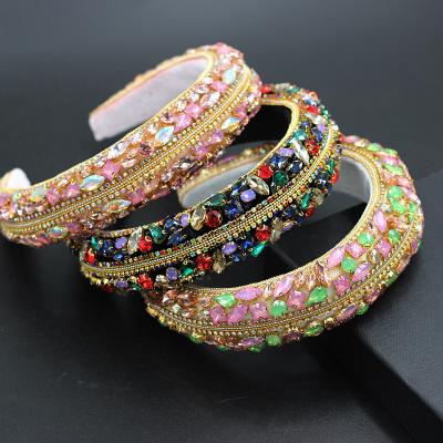 China Hair Decoration Best Selling Luxury Vintage Full Crystal Baroque Style Metal Hair Bands Shiny Hair Accessories for sale