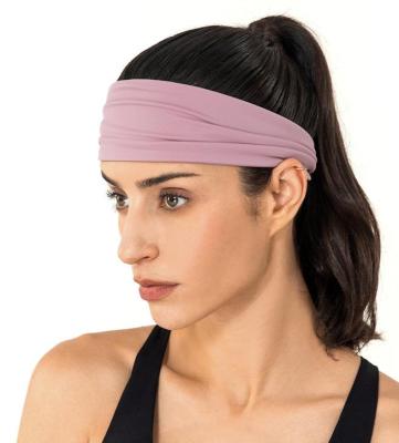 China Accessories& Sweat Absorb 2022 Fashionable Women Multicolor Sports Running Yoga Pilates Fitness Wide Elastic Soft Breathable Sweat Absorb Hair Band for sale