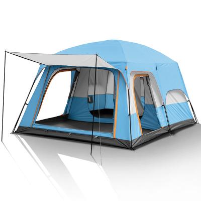 China Cheap Diagonal Tying Type Outdoor Folding Waterproof Family Rooms Camping Tent 3 6 People With Led Lights for sale