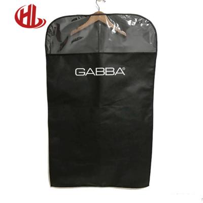 China BUY Customized Black Zipper Non Woven Fabric PVC Garment Suit Foldable Bag for sale