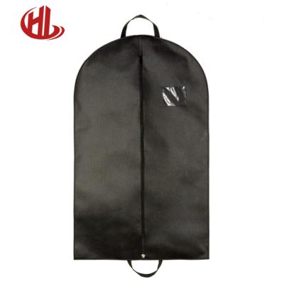 China BUY Black Foldable Men's Clothing Cover Garment Suit Bag With Clear Pockets for sale