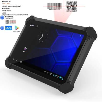 China 10inch IP67 Waterproof 4G LTE Cheap Mobile Handheld Industrial Rugged Tablet With Barcode Scanner Biometrics 2d Fingerprint for sale