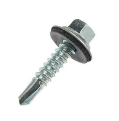 China Pan Tek Drill Self Drilling Pinch Bolt Screw #14X5inch Hex Tek Screws With EPDM Gasket for sale