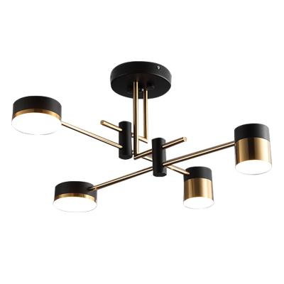 China Simplicity New Style Luxury Chandelier Led Modern Minimalist Living Room Black Light Bedroom Light (4 Heads) for sale