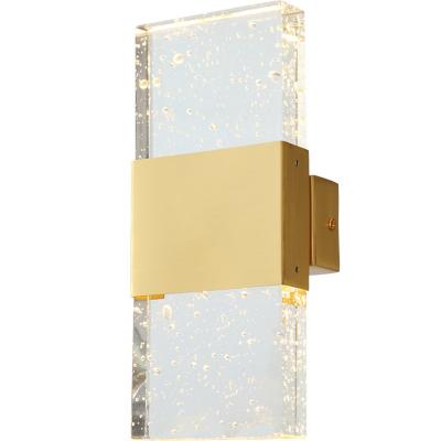 China Surface Mounted Post Modern Light Luxury Crystal Bedroom Bedside /Aisle/Corridor LED Wall Lamp for sale