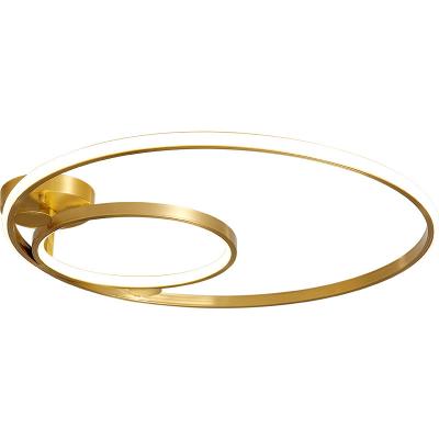 China New Modern Minimalist 27W Gold Ring Bedroom Living Room Copper Lamp LED Ceiling Lamp for sale