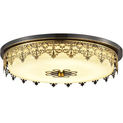 China D50cm Retro Round Wrought Iron Ceiling Lamp American American Aisle Bedroom Study Round Ceiling Lamp for sale