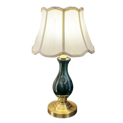 China American Luxury New Style Bedside Study Bedroom Ceramic Fabric Table Lamp for sale