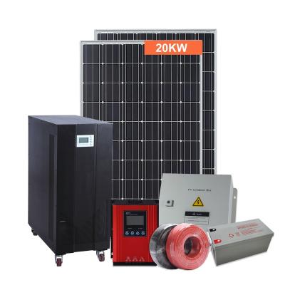 China Factory Home Supply Smart Photovoltaic Off Grid 20kw Energy Storage Solar System 50Hz 220V Solar Power System Kit For Home for sale