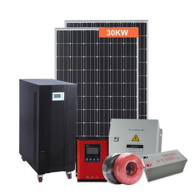 China Commercial Wholesale Solar Fotovoltaico Kit 4 String 2 Output Energy Products 30kw Off Grid Solar Power System for sale