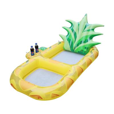 China Indoor Inflatable Hammock Pineapple Water Row Deck Chair PVC Mesh Floating Strawberry Fruit Fruit Pool Floating Island for sale