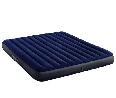 China INTEX 64758 High Quality Air Bed Foldable Striped Soft Flocking Double Inflatable Air Mattress for sale