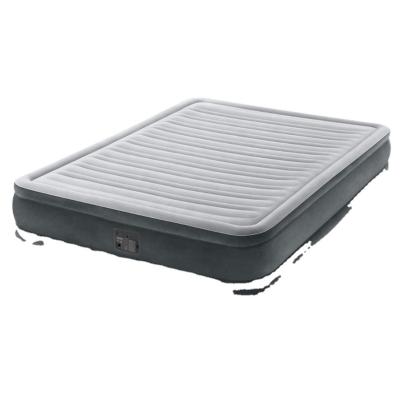 China INTEX Foldable 67770 Gray White Striped Flocking Luxurious Thickened Air Bed for sale