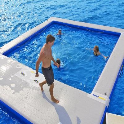 China Swimming Pool Ocean Swimming Pool Anti-Jellyfish Sea Pool For Yacht Inflatable Floating Platform for sale