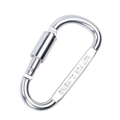 China Portable Factory Supply D Shape Outdoor Hiking Buckle Metal Aluminum Snap Hooks Carabiner Spring Safety Hook for sale