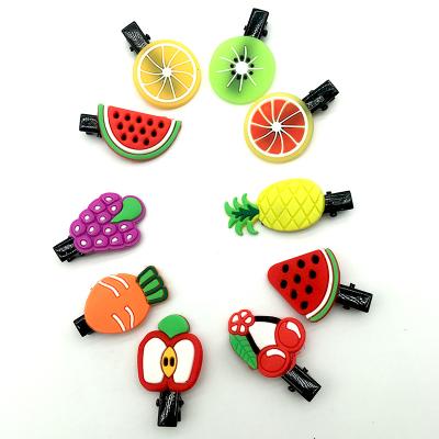 China Fashionable kids hairpin set unhurt baby girl cute animal hairpin rainbow edge clip headdress wholesale 10 sets fruit for sale