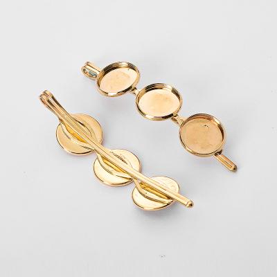 China Popular Factory direct sales 70MM wire hairpin plating kc gold soldering 3 round cup hairpin DIY accessories for sale