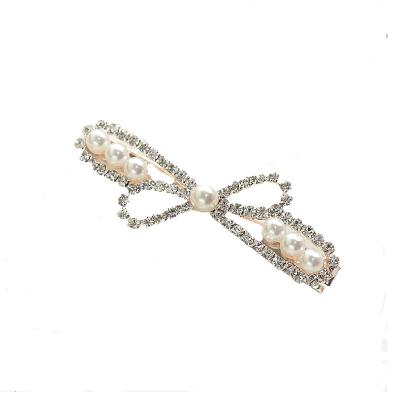 China 2021 popular new fashion Korean edition girl hair clip with diamond and pearl for sale