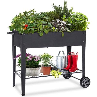 China Garden Planter Outdoor Standing Planting Box Raised Raised Garden Bed Metal Home Decor Used With Flower/Green Plant 37.4*15.7*31.5inch for sale