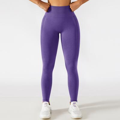 China Breathable Custom Logo Womens Solid Color Blank Yoga Legging Sports Woman Gym Seamless Buttery Soft Clothing for sale