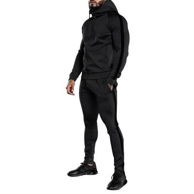 China High Quality Breathable Men Fashion Sports Workout Zipper Hood Jacket And Jogger Tracksuit for sale