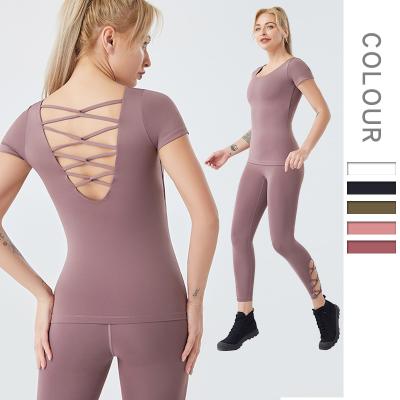 China OEM High Quality Antibacterial Custom Sexy Women's Yoga Set Solid Color Activewear Suit Sport Yoga Fitness Clothes For Women for sale