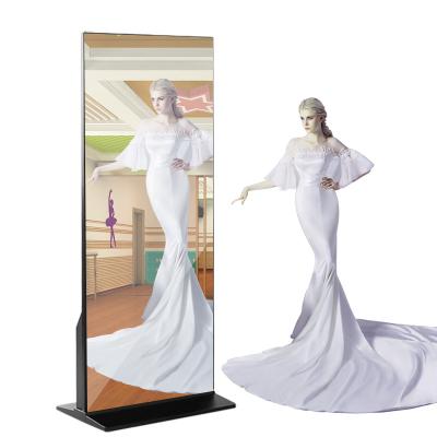 China Indoor Advertising Transparent LCD Show 32 Inch Smart Interaction Magic Mirror LCD Advertising Display With Motion Sensor for sale