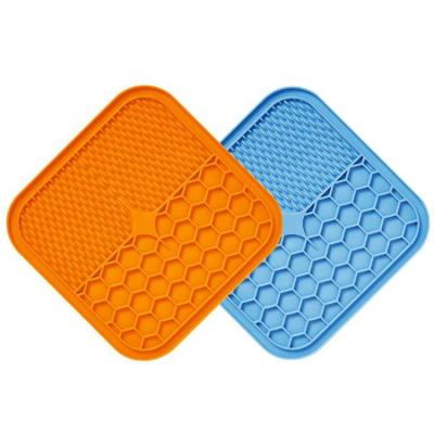 China Sustainable hotselling pet silicone sucker licks slow dog cat cat food tray feeding bowl for sale