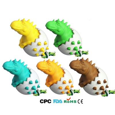 China Viable Toy Toothbrush Pet Dinosaur Egg Plastic Silicone Plastic Dog Chew Toy for sale