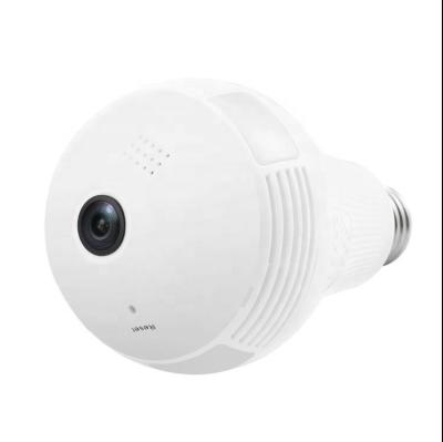 China Two Way Audio Wireless Wifi Camera 360 Degree Wide View Fisheye Camera 1080P HD Panoramic Indoor Home Monitor with LED Bulb Smart Home Device for sale