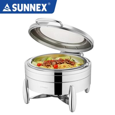 China Stainless Steel SUNNEX Hydraulic Articulated Stainless Steel Round Chafing Plate for sale