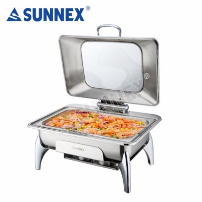 China New Sunnex Sale Hotel Supply Hot Stylish Durable Rectangular Chafing Dish Buffet Food Warmer,Equipment Hotel for sale