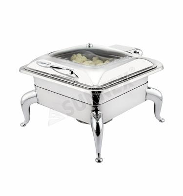 China SUNNEX Stainless Steel Specialized Unique All Stainless Steel Rectangular Induction Buffet Chafing Dish / Food Warmer for sale