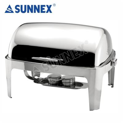 China Heavy Duty Hot Sale Hotel Supply Sunnex Stainless Steel Food Warmer Rectangular Chafing Dish for sale